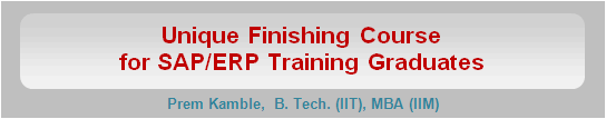 Unique Finishing Course for SAP/ERP Training Graduates